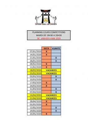 COURS COMPETITIONS 2020